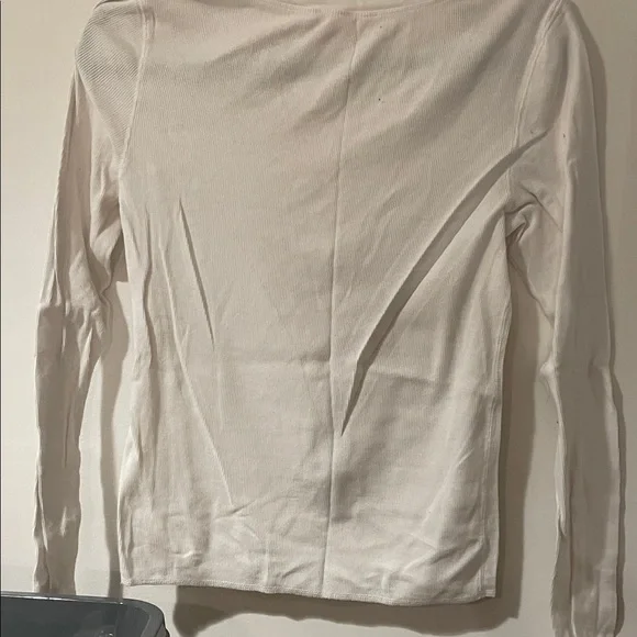 PINK Victoria's Secret Cream and Pink Long Sleeve Tee - Picture 4 of 5